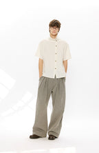 KREATE Asymmetrical Placket Short Sleeve Shirt