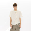 KREATE Asymmetrical Placket Short Sleeve Shirt