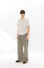 KREATE Layered-Collar Check Short Sleeve Shirt