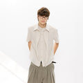 KREATE Layered-Collar Check Short Sleeve Shirt