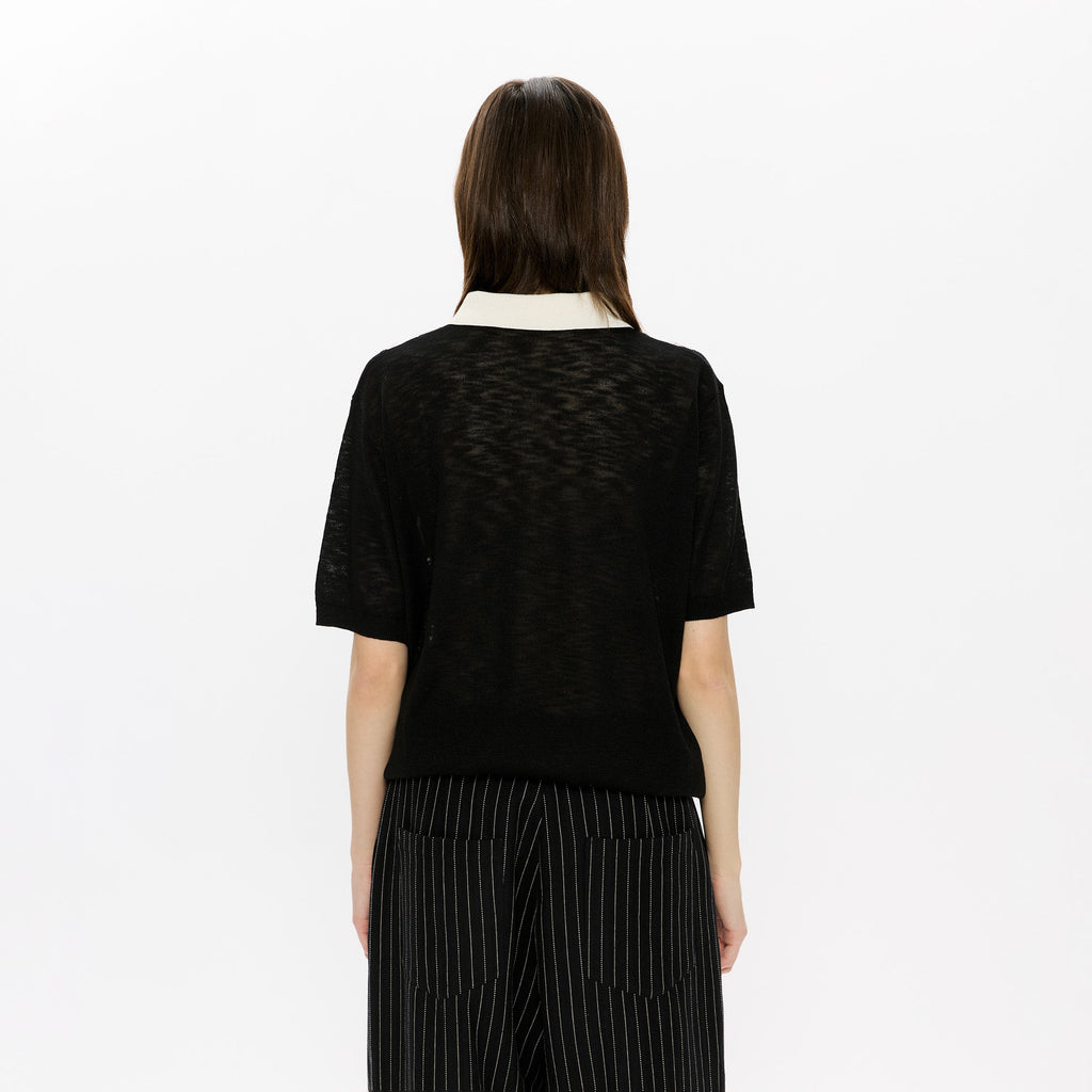 KREATE Retro Diamond-Knit Short Sleeve Polo
