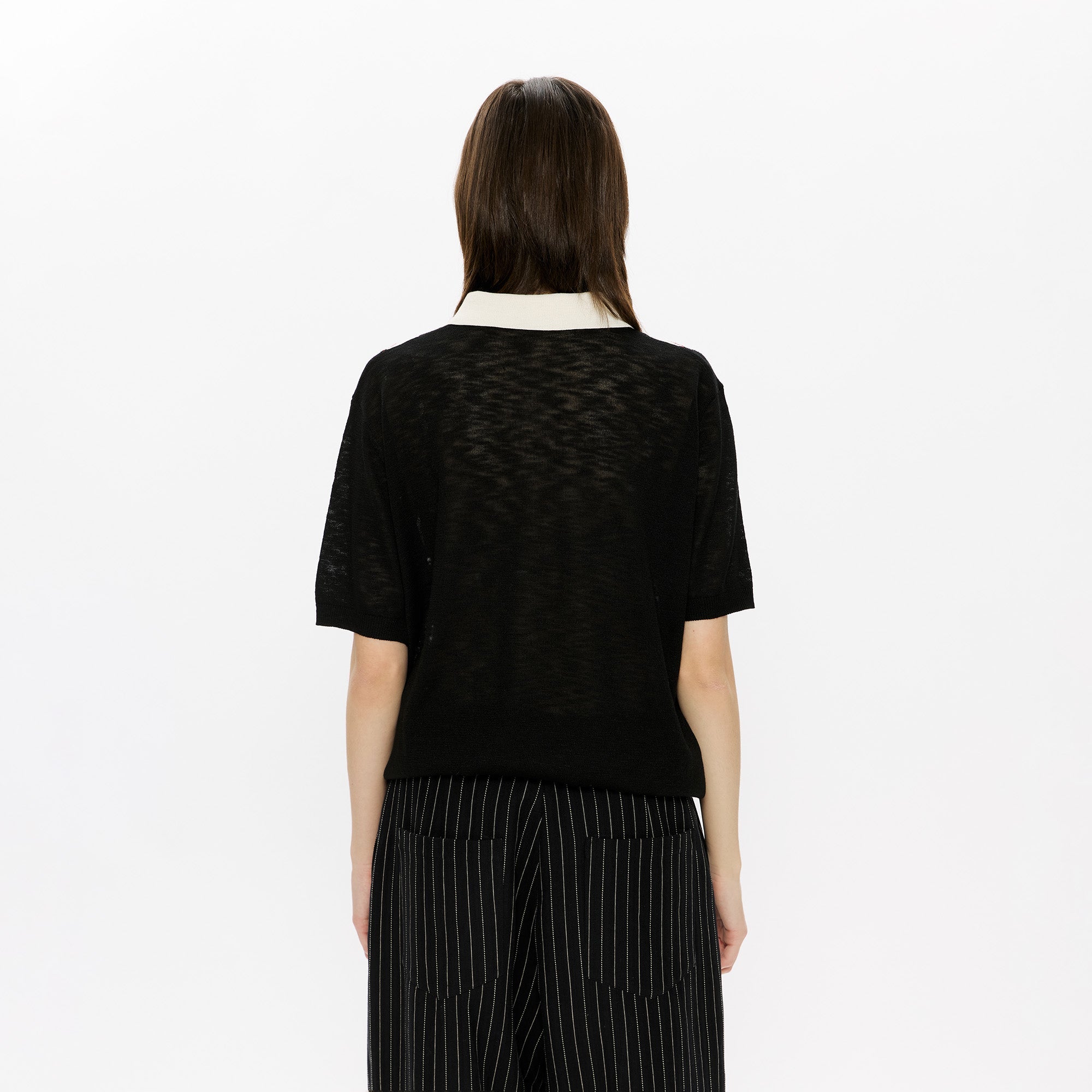 KREATE Retro Diamond-Knit Short Sleeve Polo