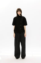 KREATE Asymmetrical Placket Short Sleeve Shirt