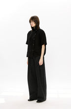 KREATE Asymmetrical Placket Short Sleeve Shirt