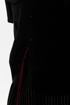 KREATE Contrast Collar Linen Half Shirt