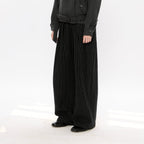 KREATE Pinstripe Pleated Draped Wide Trousers
