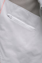 XIPHEVIL Contrast Paneled Mesh Zip-Pocket Raglan T-Shirt Ice