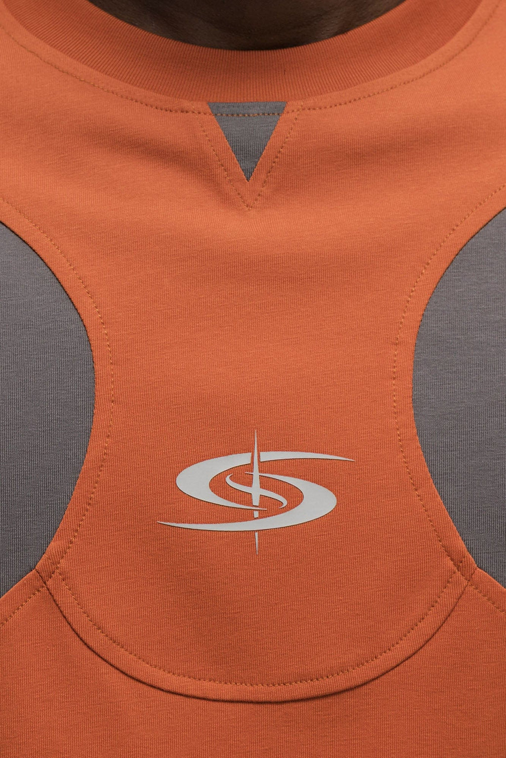 XIPHEVIL Curve Spliced Quick-Dry Sorona T-Shirt Orange