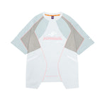 XIPHEVIL Contrast Paneled Mesh Zip-Pocket Raglan T-Shirt Ice