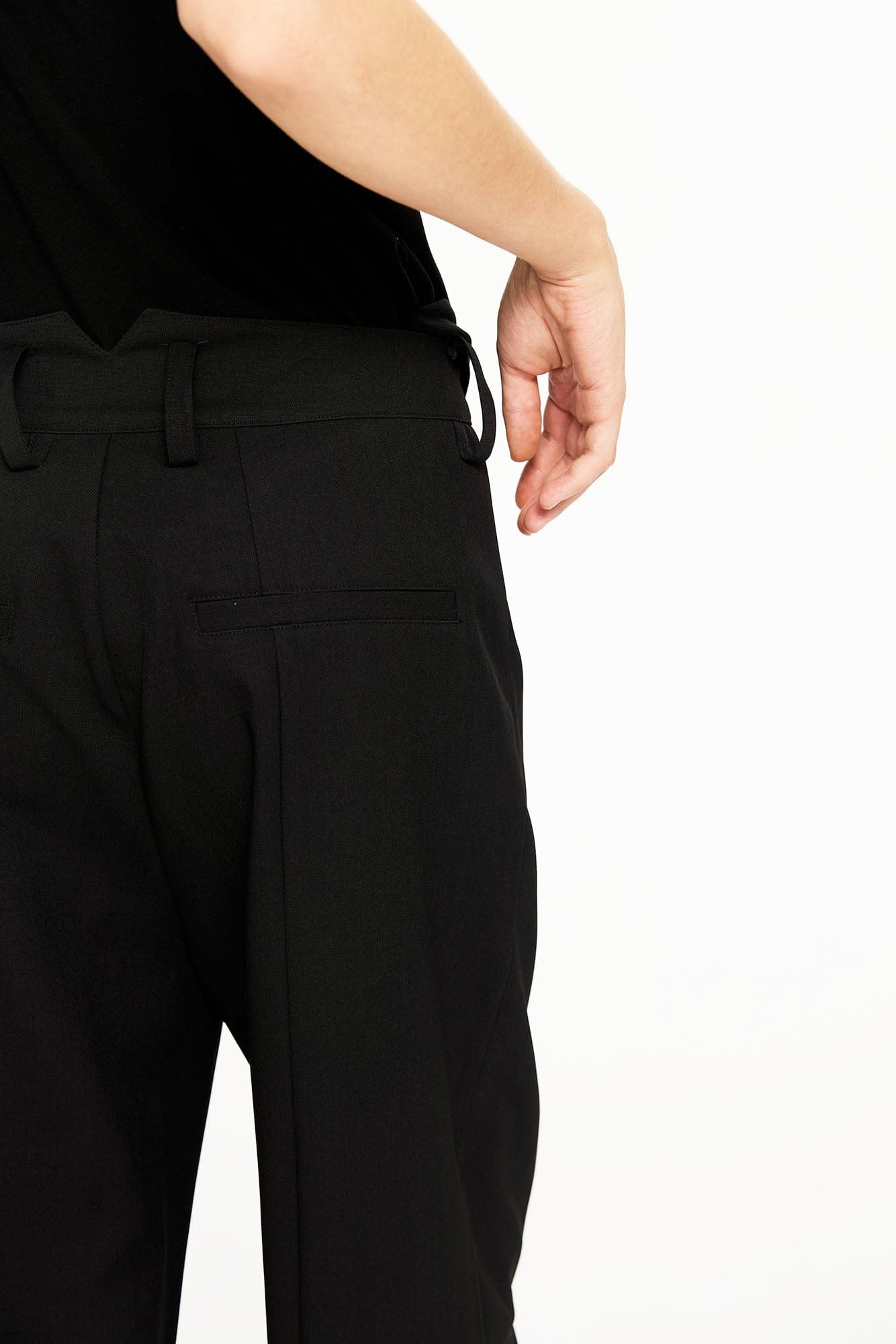 KREATE Floral Insert Slit Straight-Leg Trousers