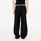 KREATE Folded Check Waistband Pleated Trousers