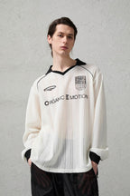 ORGANIC EMOTION Retro Sheer Striped Knit Raglan Jersey