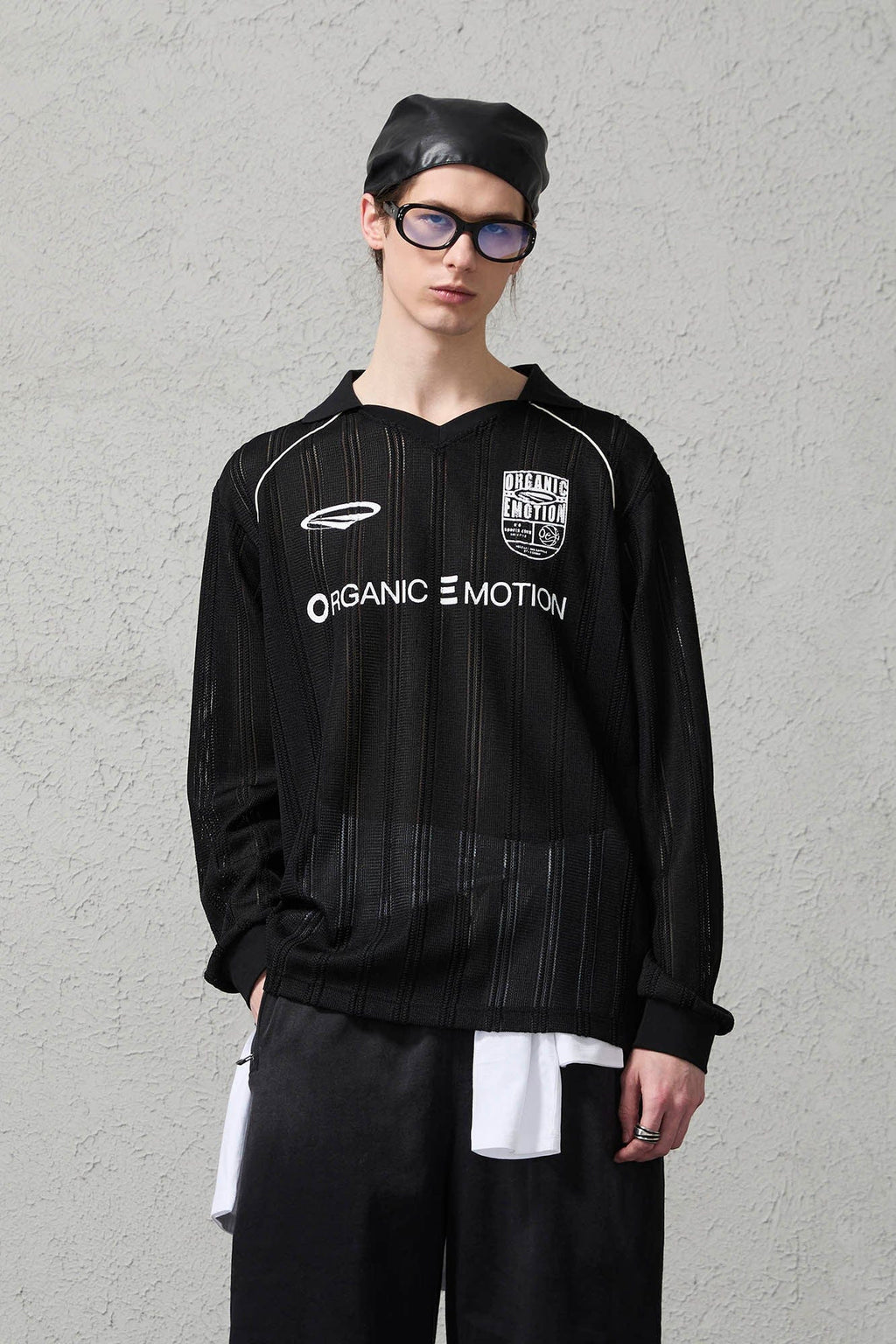ORGANIC EMOTION Retro Sheer Striped Knit Raglan Jersey
