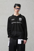 ORGANIC EMOTION Retro Sheer Striped Knit Raglan Jersey