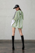 ORGANIC EMOTION Striped Badge Graphics Soccer Jersey