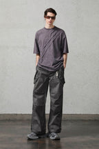 ORGANIC EMOTION Scratch Spliced Washed T-Shirt