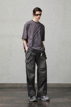 ORGANIC EMOTION Scratch Spliced Washed T-Shirt