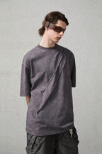 ORGANIC EMOTION Scratch Spliced Washed T-Shirt