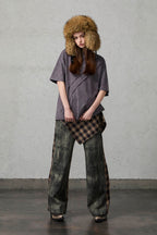 ORGANIC EMOTION Scratch Spliced Washed T-Shirt