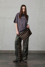 ORGANIC EMOTION Scratch Spliced Washed T-Shirt