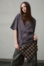 ORGANIC EMOTION Scratch Spliced Washed T-Shirt