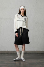 ORGANIC EMOTION Retro Sheer Striped Knit Raglan Jersey