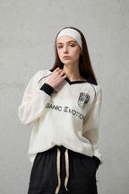 ORGANIC EMOTION Retro Sheer Striped Knit Raglan Jersey
