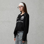 ORGANIC EMOTION Retro Sheer Striped Knit Raglan Jersey
