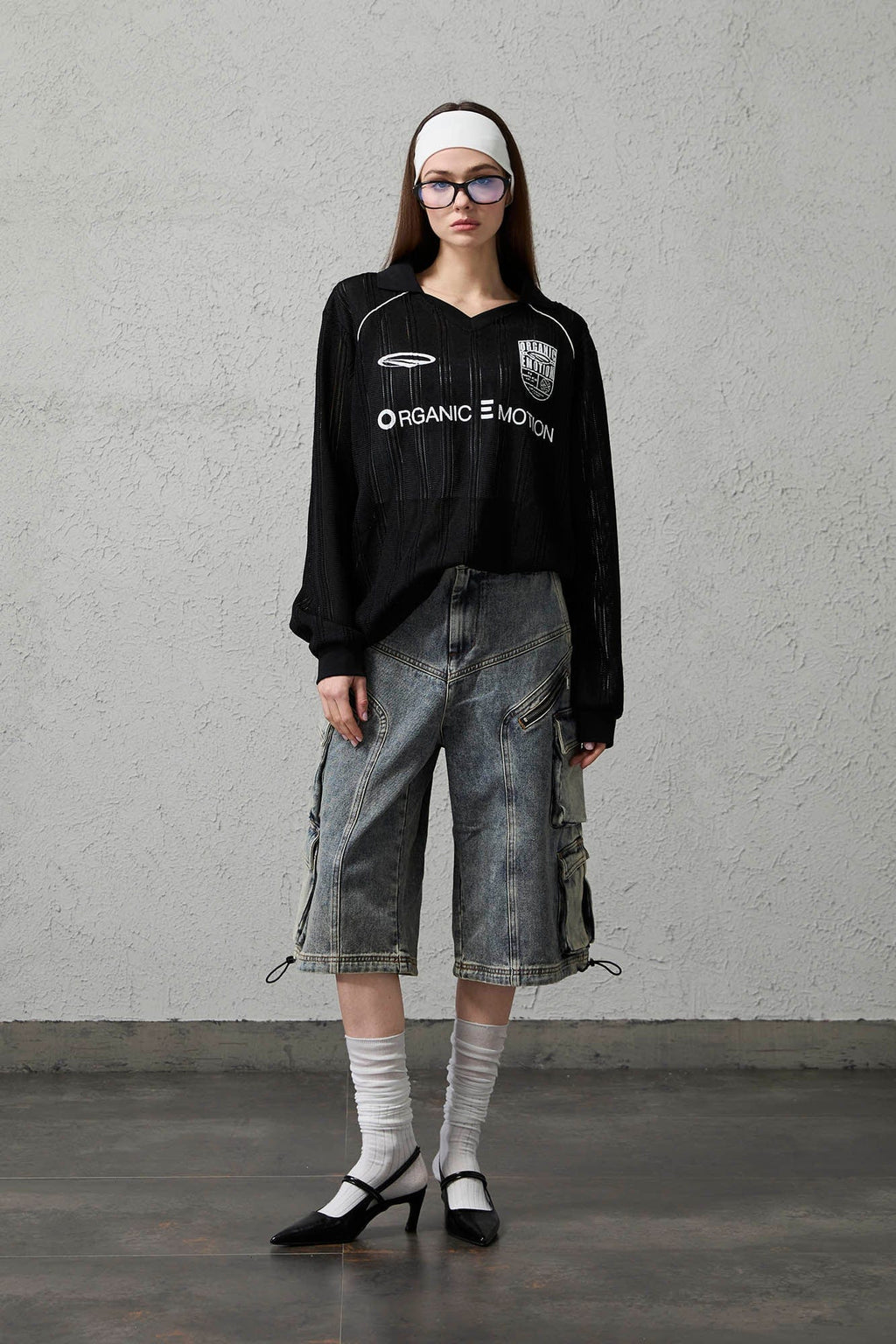 ORGANIC EMOTION Retro Sheer Striped Knit Raglan Jersey