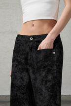 ORGANIC EMOTION Big-Pocket Paneled Wide-Leg Jeans