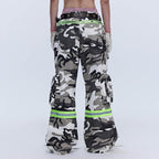 SAVAGEGROWTHWORLD Camo Reflective Multi-Pocket Cargo Pants