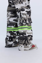 SAVAGEGROWTHWORLD Camo Reflective Multi-Pocket Cargo Pants