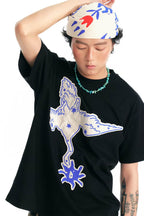 1997 POSTOFFICE Crane With A Blossom Patch T-Shirt