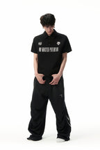 SAVAGEGROWTHWORLD No Wasted Potential Stripe-Back Polo T-Shirt