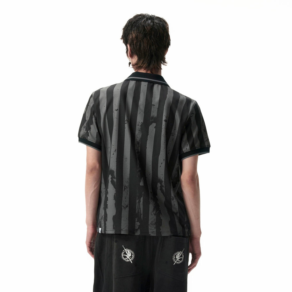 SAVAGEGROWTHWORLD OVERDOSE Distressed Striped Jersey