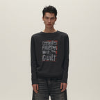 SAVAGEGROWTHWORLD Graphic Double-Layer Neckline Long-Sleeve Tee