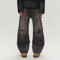 SAVAGEGROWTHWORLD Distressed Double-Knee Splatter Jeans