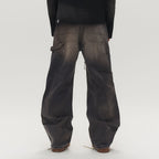 SAVAGEGROWTHWORLD Distressed Double-Knee Splatter Jeans