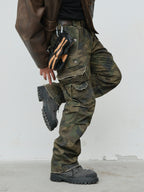 NEIGBORL Retro Multi-Pocket Camo Cargo Pants