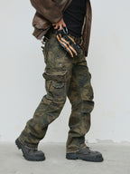 NEIGBORL Retro Multi-Pocket Camo Cargo Pants