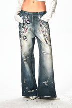 DND4DES Cartoon Chain Wide-Leg Jeans
