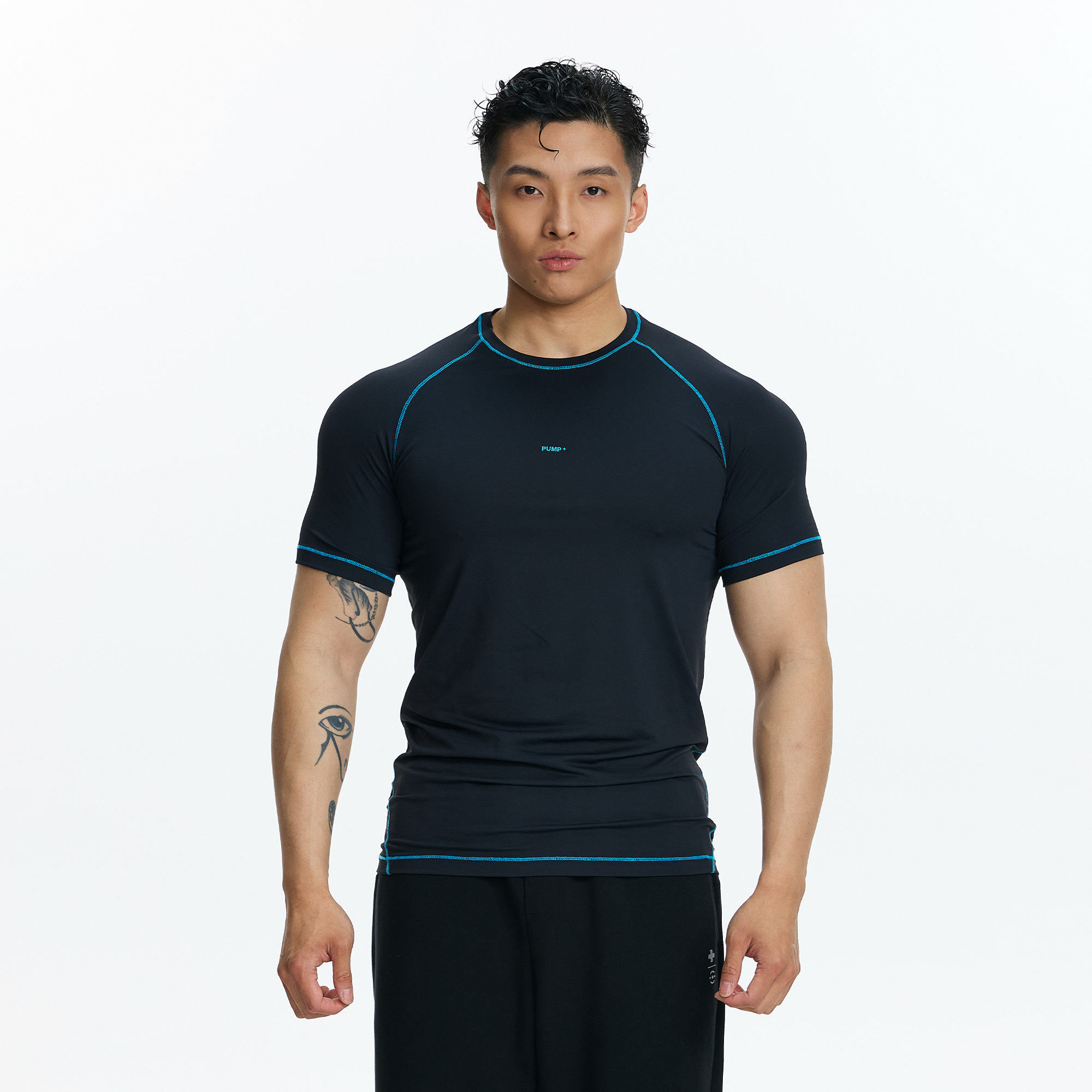 PUMPPLUS Contrast Piping Slim Quick-Dry Training Tee