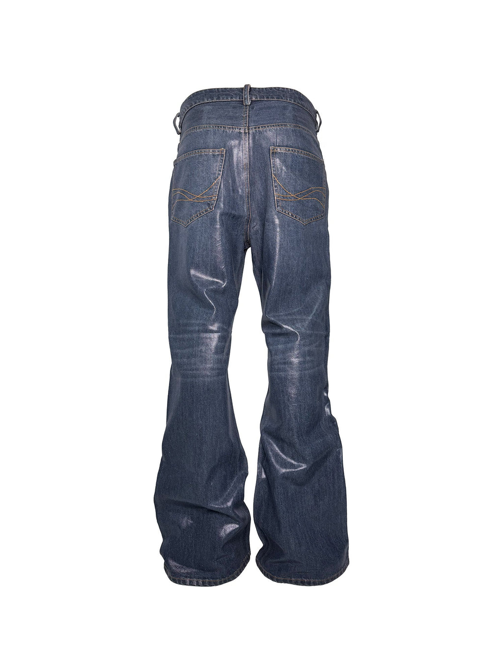 PCCVISION Resin-Coated Flared Jeans