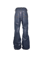 PCCVISION Resin-Coated Flared Jeans