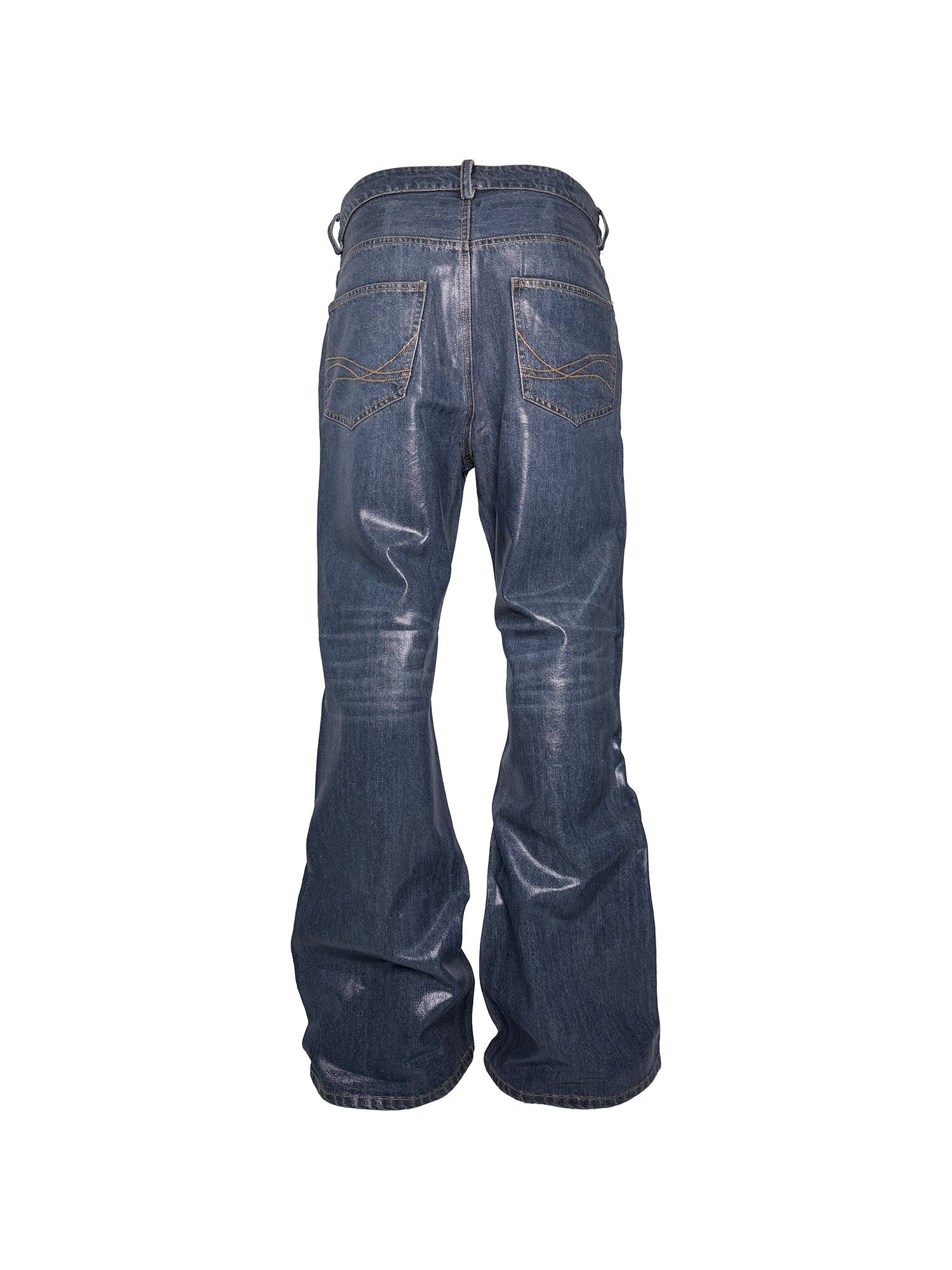 PCCVISION Resin-Coated Flared Jeans