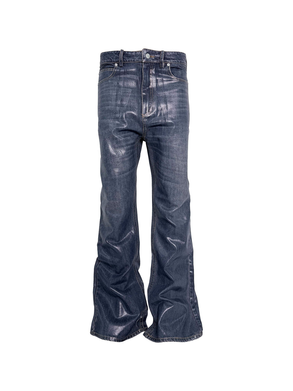 PCCVISION Resin-Coated Flared Jeans