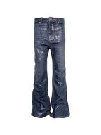 PCCVISION Resin-Coated Flared Jeans