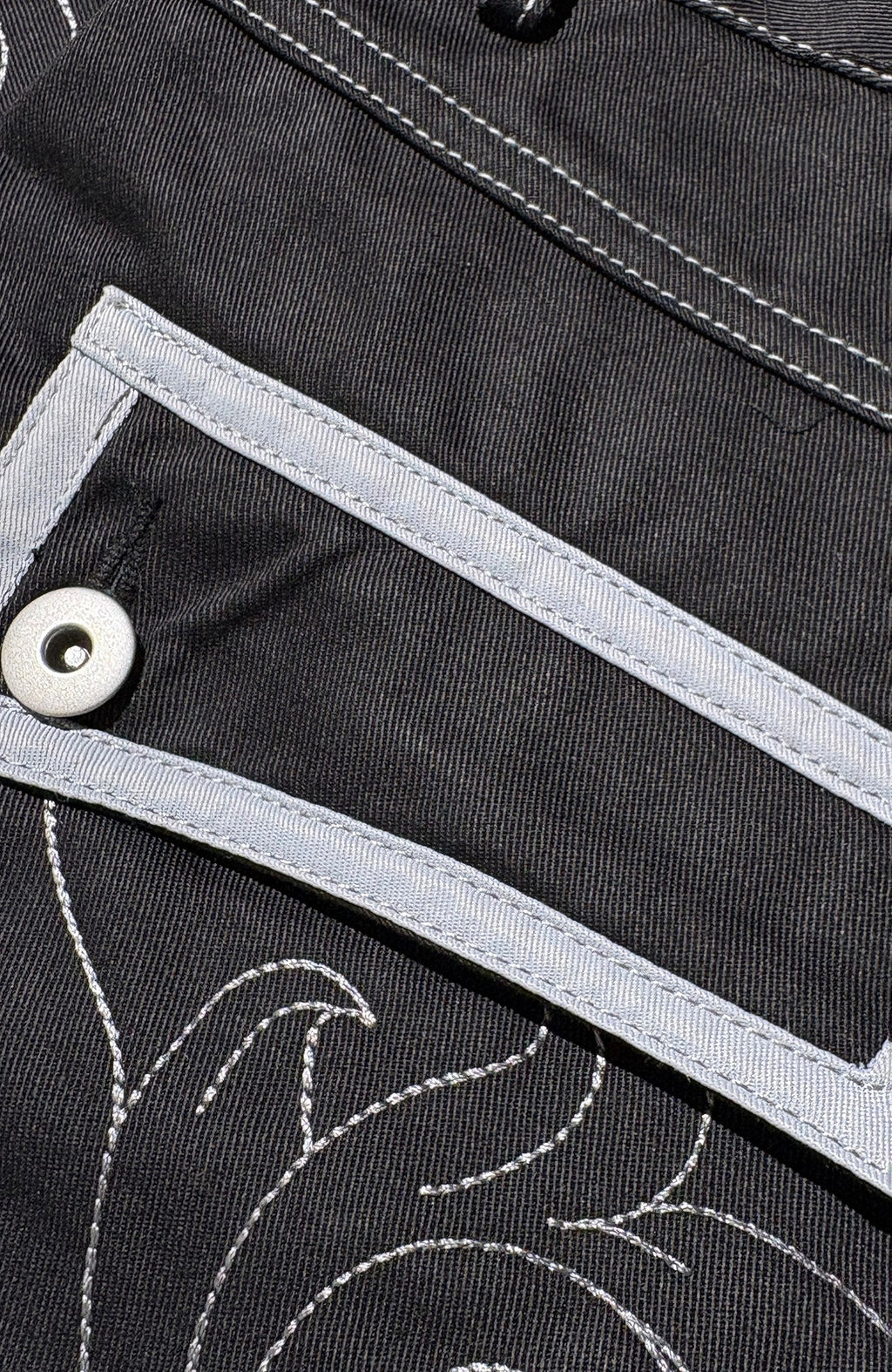 PCCVISION Skull Contrast-Stitch Embroidered Pants
