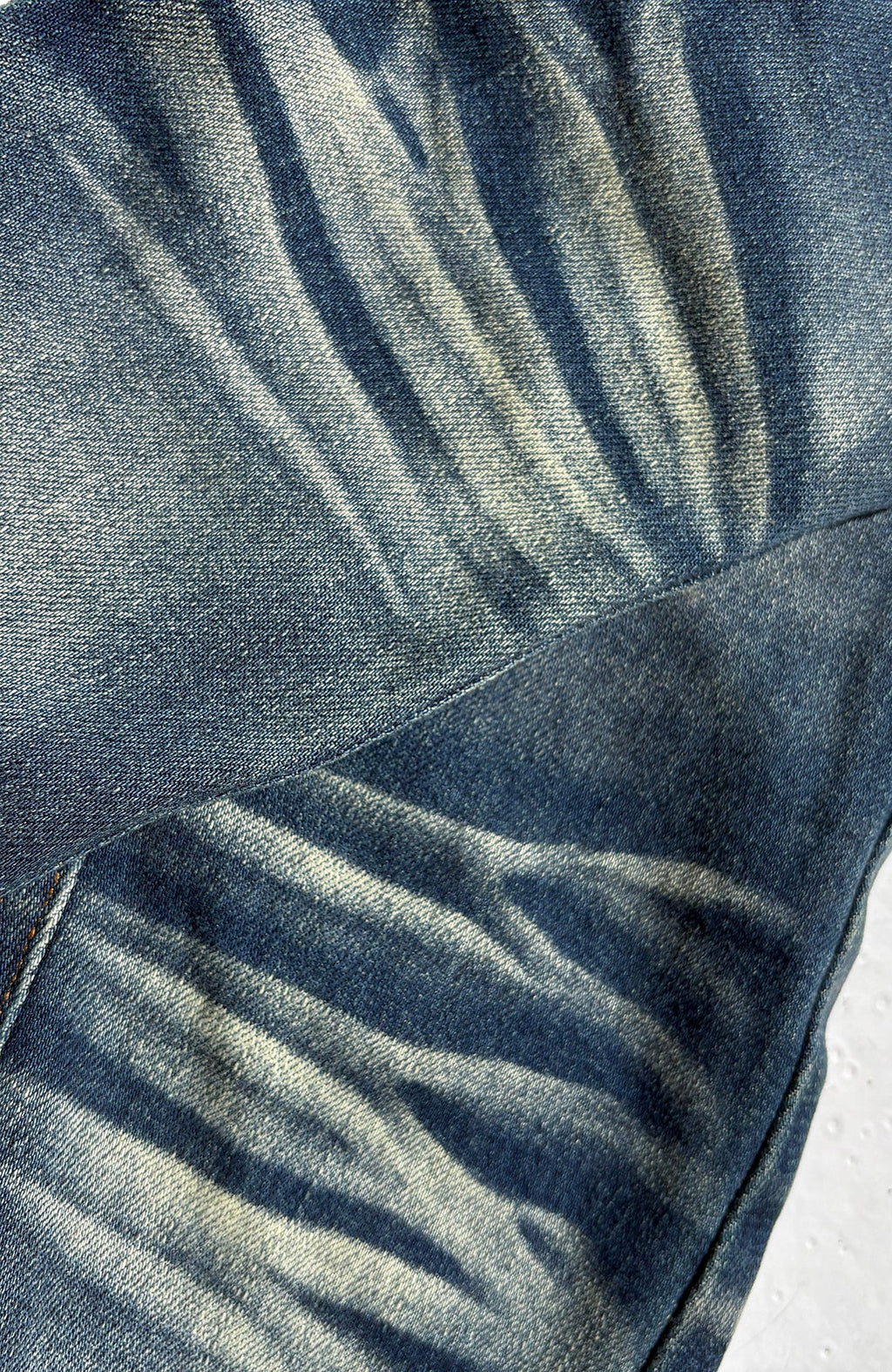 PCCVISION Washed Flap Pockets Slim Flared Jeans