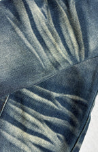 PCCVISION Washed Flap Pockets Slim Flared Jeans